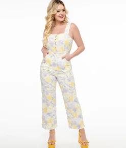 Purple & Yellow Pastel Floral Jumpsuit