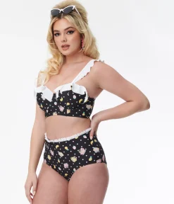 Pusheen x Unique Vintage Pool Time Cape May Swim Bottoms