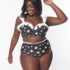 Pusheen x Unique Vintage Plus Size Pool Time Cape May Swim Bottoms