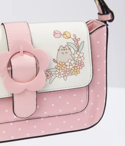 Pusheen x Unique Vintage Pink & White Polka Dot Pusheen Print Handbag