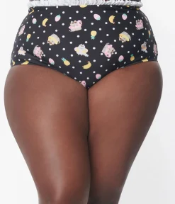 Pusheen x Unique Vintage Plus Size Pool Time Cape May Swim Bottoms
