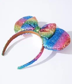 Rainbow Sequin Mouse Headband