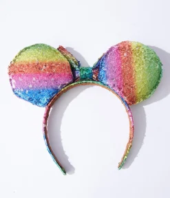 Rainbow Sequin Mouse Headband