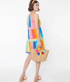 Rainbow Striped Shift Dress