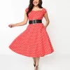 Red & White Polka Dot Sweet Spot Swing Dress
