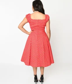 Red & White Polka Dot Sweet Spot Swing Dress