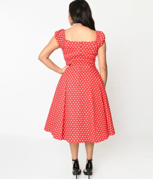 Red & White Polka Dot Sweet Spot Swing Dress