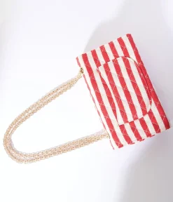 Red & White Striped Handbag