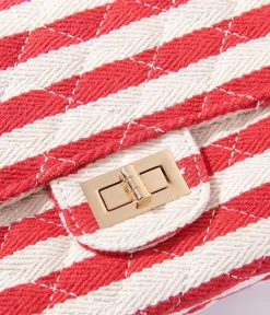 Red & White Striped Handbag