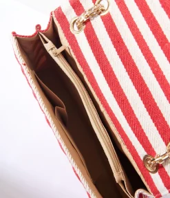 Red & White Striped Handbag