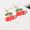 Red Acrylic Cherry Earrings