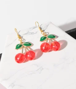 Red Acrylic Cherry Earrings