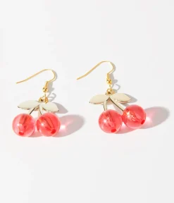 Red Acrylic Cherry Earrings