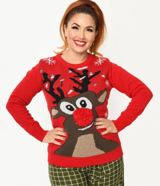 Red Rudolph Holiday Sweater