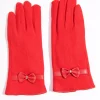 Red Wool Texting Gloves