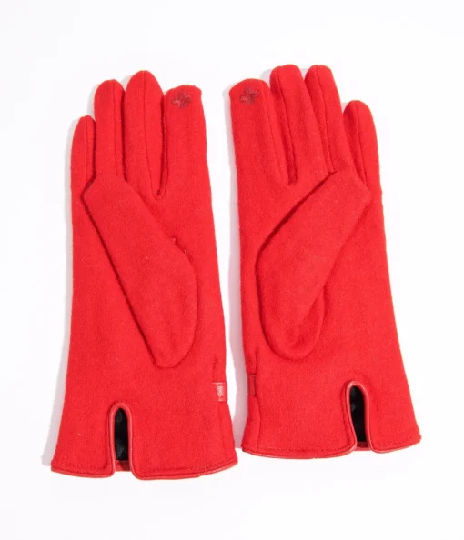Red Wool Texting Gloves