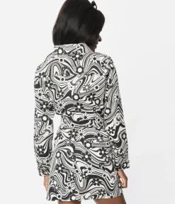 Retrolicious Black & White Groovy Penny Jacket