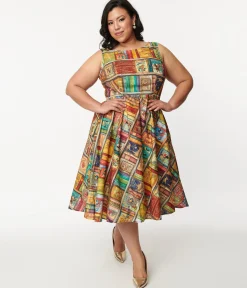 Retrolicious Multicolor Fairytales Midi Dress