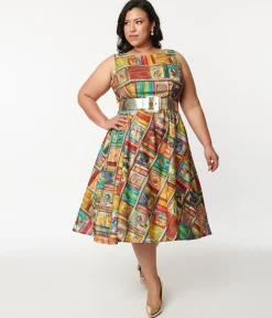 Retrolicious Multicolor Fairytales Midi Dress
