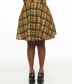 Retrolicious Plus Size 1950s Autumn Tartan Skater Skirt