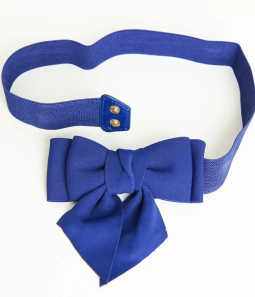 Royal Blue Elastic Bow Belt