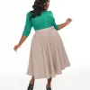 Royal Monk Plus Size 1950s Pink Check Florence Swing Skirt
