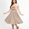 Royal Monk 1950s Pink Check Florence Swing Skirt