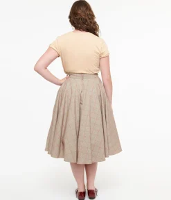 Royal Monk 1950s Pink Check Florence Swing Skirt