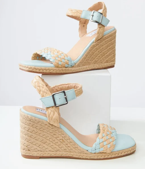 1970s Aqua Getty Wedge Sandals