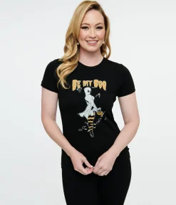 1950s Black Hallowitch Fitted Graphic Tee