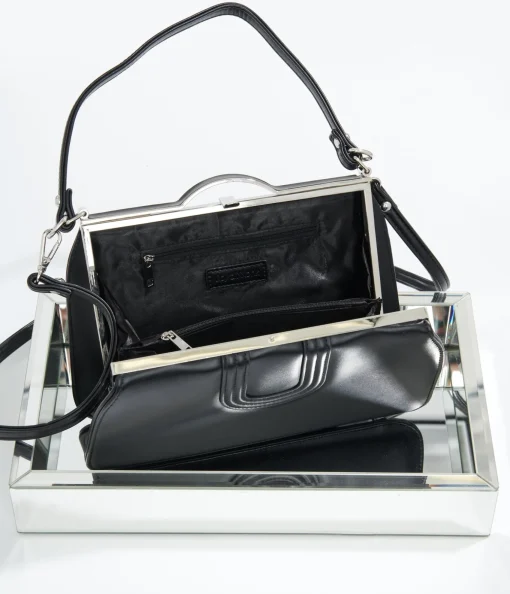 1950s Black Leatherette Dolores Handbag