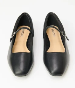 1960s Black Leatherette Flats