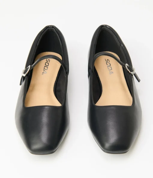1960s Black Leatherette Flats