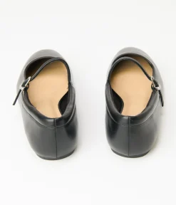 1960s Black Leatherette Flats