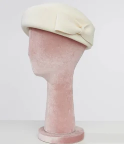 1940s Cream Bow Beret