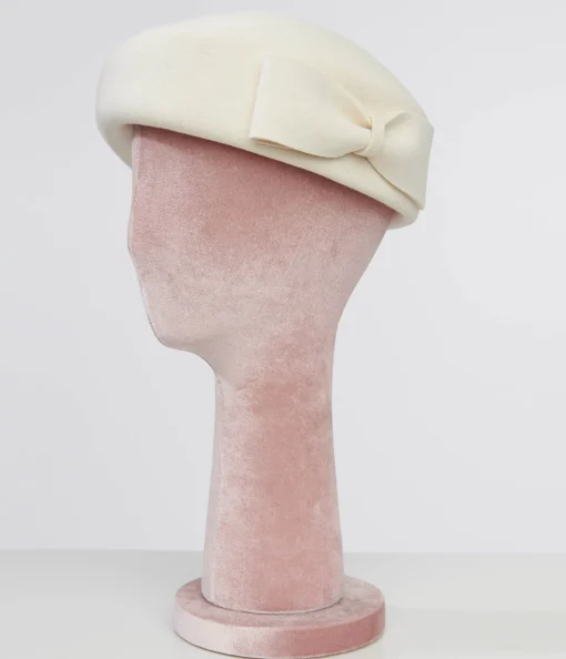 1940s Cream Bow Beret