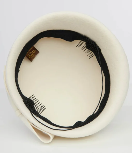 1940s Cream Bow Beret