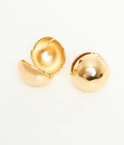 1930s Gold Ball Stud Earrings