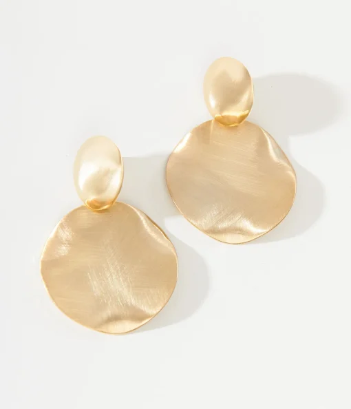 1930s Gold Circle Art Deco Earrings