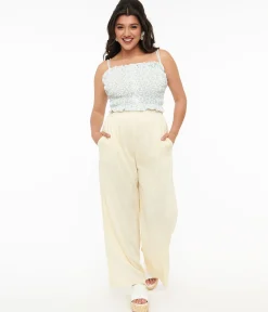 1970s Ivory Wide Leg Pants