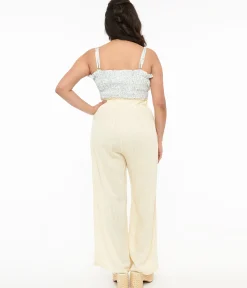 1970s Ivory Wide Leg Pants