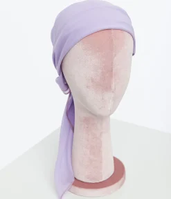 1950s Lavender Chiffon Hair Scarf