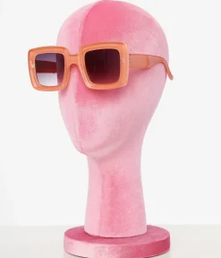 1970s Orange Square Sunglasses