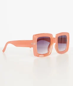 1970s Orange Square Sunglasses
