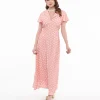 1930s Pink Daisy Salome Midi Dress