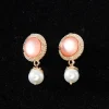 1920s Pink Pearl Art Deco Earrings
