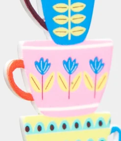 1960s Retro Teacups & Saucers Drop Earrings