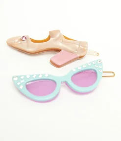 1950s Sunglasses & Heel Hair Pin Set