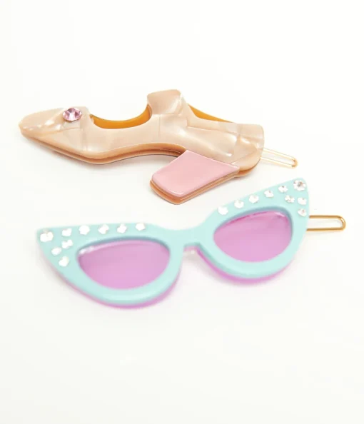 1950s Sunglasses & Heel Hair Pin Set