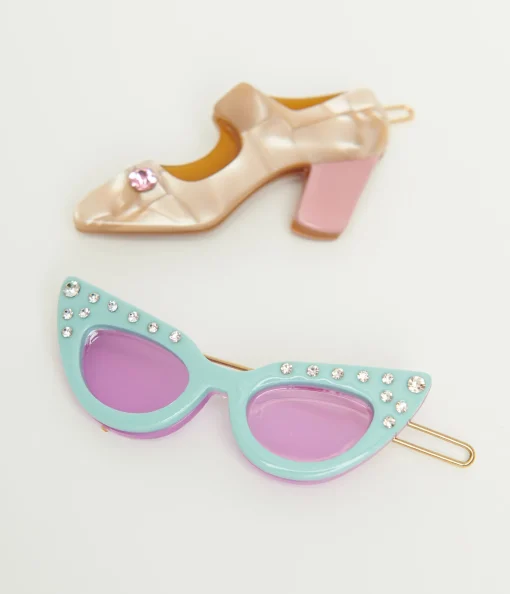 1950s Sunglasses & Heel Hair Pin Set